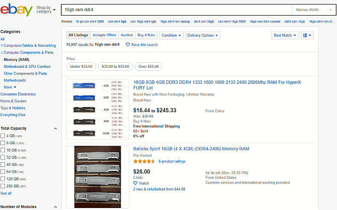 صورة لـ أفضل متاجر بيع مُكونات الكمبيوتر الرخيصة لتوفير المال | ebay_cheap_pc_hardware_price_comparisons-1syE0Qfs-DzTechs