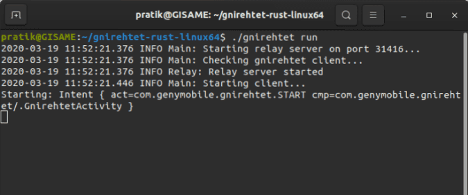صورة لـ تطبيق يُتيح لك مشاركة شبكة WiFi على Ubuntu مع Android | gnirehtet_run-HpLcMPfs-DzTechs