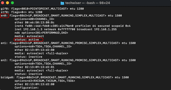 صورة لـ كيفية تمكين عنوان MAC العشوائي على أي جهاز | ifconfig_command_macos-bLf9wegs-DzTechs