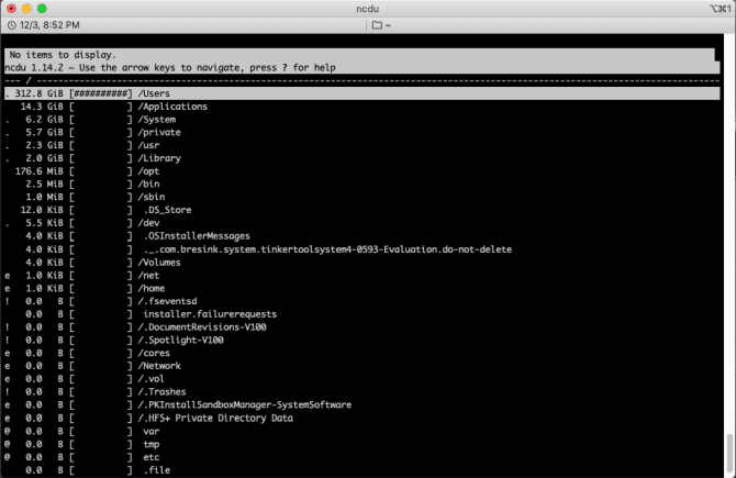 صورة لـ أفضل التطبيقات المجانية للتحقق من مساحة التخزين على القرص على الـ Mac | ncdu_command_line_disk_space_analyzer-tj2MRPfs-DzTechs