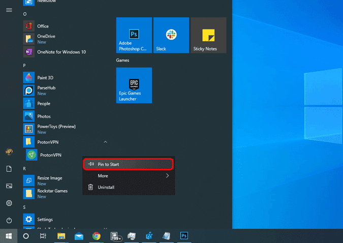 صورة لـ أفضل تخصيصات قائمة ابدأ لنظام التشغيل Windows 10 | pin_apps_to_start-DqqoUbgs-DzTechs
