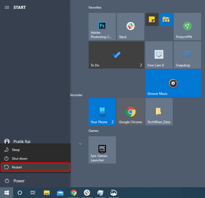 صورة لـ كيفية إصلاح “قائمة ابدأ في Windows 10 لا تعمل”؟ | restart_windows_options_in_start_menu-bsFsFegs-DzTechs