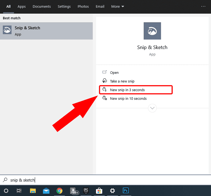 صورة لـ كيفية أخذ لقطة شاشة لشاشة تسجيل الدخول على Windows 10 | snip_in_3_seconds-cawvWbgs-DzTechs