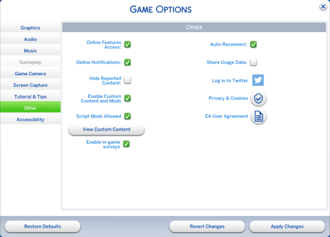 صورة لـ كيفية تثبيت التعديلات والمُحتوى المُخصص في The Sims 4 وأفضلها لتجربتها | the_sims_4_game_options_670x482-IigtQNfs-DzTechs