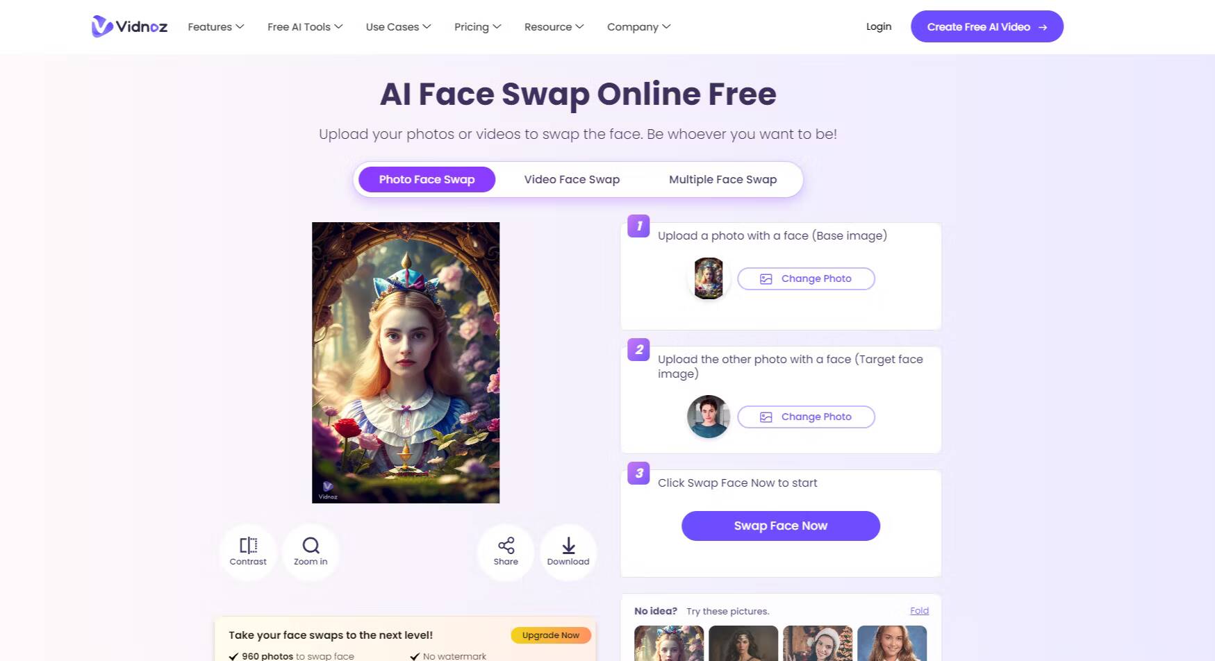 صورة لـ أفضل تطبيقات تبديل والتعديل على الوجه لأجهزة Android و iOS | vidnoz-face-swap