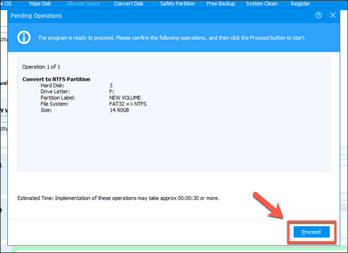صورة لـ كيفية تحويل تنسيق محرك أقراص Windows من FAT32 إلى NTFS | AOMEI-Apply-Operations-DzTechs