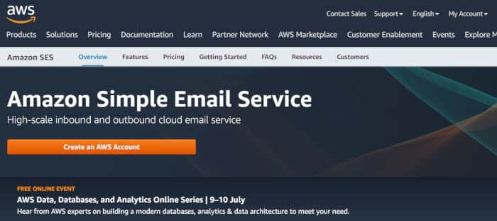 صورة لـ أفضل خدمات SMTP الموثوقة للتعامل مع تسليم البريد | Amazon_SES-BepIAfgs-DzTechs
