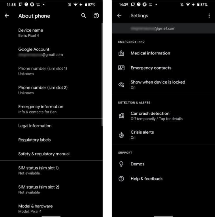 صورة لـ أفضل إعدادات Android المُضمنة لزيادة أمان جهازك | Emergency_Info-Evbvsfgs-DzTechs