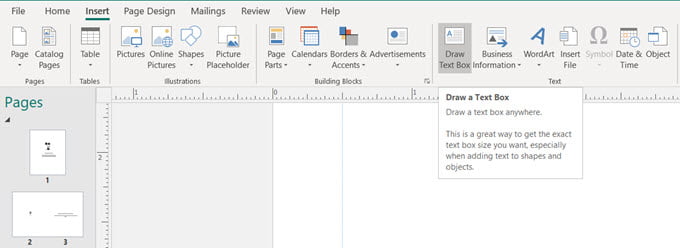 صورة لـ ما هو Microsoft Publisher؟ دليل المبتدئين | Microsoft-Publisher-Draw-Text-Box-DzTechs