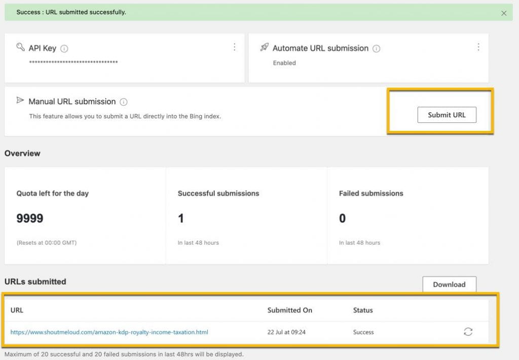 صورة لـ كيفية استخدام إضافة Bing WordPress للفهرسة الفورية على محرك بحث Bing | Submit_URL_to_bing_for_indexing_1024x712-7QcWmhgs-DzTechs