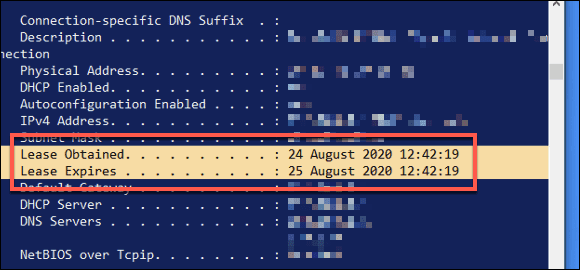 صورة لـ ما هي مدة تأجير DHCP وهل يجب تغييرها؟ | Windows-PowerShell-DHCP-Lease-Info-DzTechs
