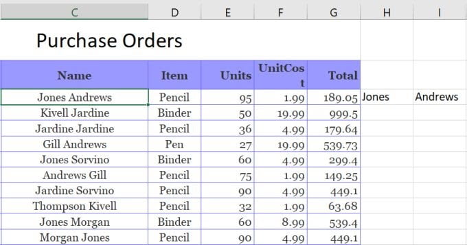 صورة لـ 3 طرق لتقسيم الخلية في Microsoft Excel | cell-split-in-excel-DzTechs