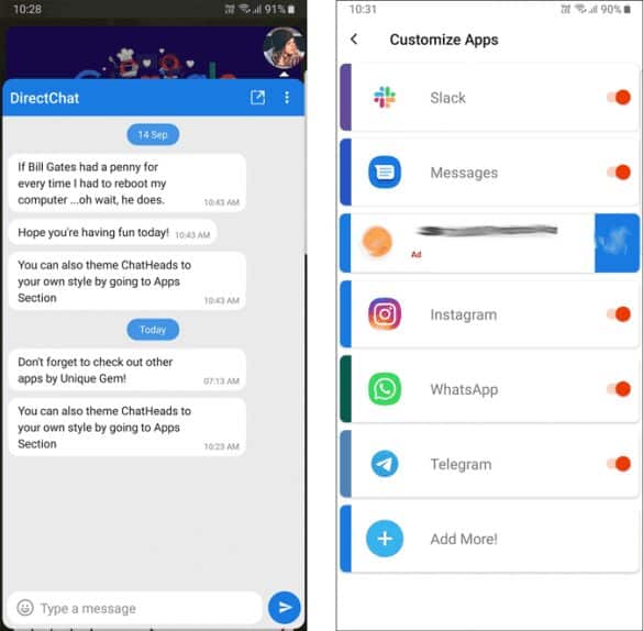 صورة لـ كيفية الحصول على فقاعات الدردشة لـ Android 11 على أي هاتف | direct-chat-585x574-min-DzTechs