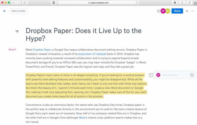صورة لـ أفضل البدائل لمجموعة الإنتاجية Microsoft Office: إصدار 2023 | dropbox_paper_1_640x406-JponOfgs-DzTechs