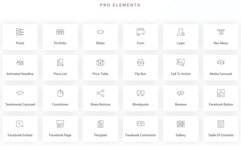 صورة لـ مراجعة Elementor Pro: هل هي أفضل إضافة مُنشئ الصفحات لـ WordPress؟ | elementor-pro-elements-1024x622-min-DzTechs
