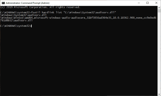 صورة لـ كيفية إدارة مجلد WinSxS الضخم في نظام التشغيل Windows 10 | fsutil_hardlink_list_in_command_prompt-PtAIpfgs-DzTechs