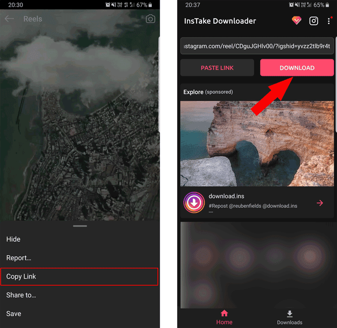صورة لـ كيفية تنزيل مقاطع فيديو Reels من Instagram على جميع المنصات | instake_downloader-g4bwdfgs-DzTechs