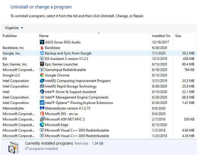 صورة لـ أفضل الطرق لتسريع وقت تمهيد Windows 10 | installed-programs-DzTechs