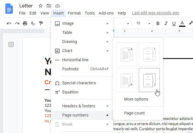 صورة لـ كيفية استخدام مُحرّر مستندات Google: دليل المبتدئين الكامل | page-numbers-DzTechs