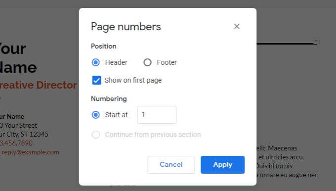 صورة لـ كيفية استخدام مُحرّر مستندات Google: دليل المبتدئين الكامل | page-numbers2-DzTechs