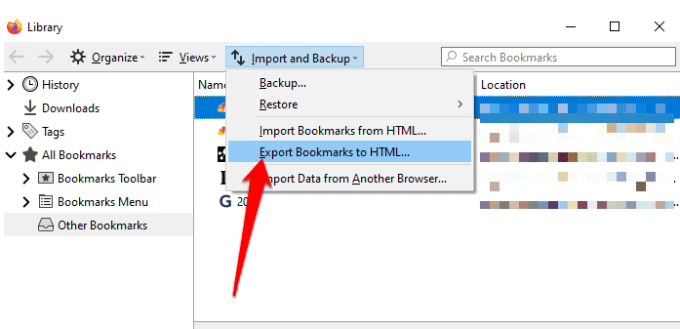 صورة لـ كيفية نقل الإشارات المرجعية من وإلى جميع المتصفحات الرئيسية | transfer-bookmarks-to-from-major-browsers-firefox-export-html-DzTechs