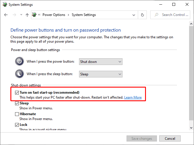 صورة لـ أفضل الطرق لتسريع وقت تمهيد Windows 10 | windows-10-fast-startup-options-DzTechs