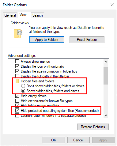 صورة لـ ما هو ملف Hiberfil.sys وكيفية حذفه في نظام التشغيل Windows 10 | windows-10-show-hidden-files-and-folders-DzTechs