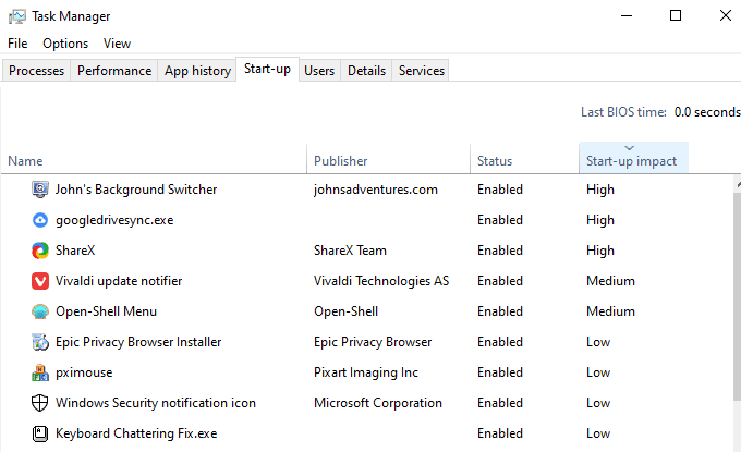 صورة لـ أفضل الطرق لتسريع وقت تمهيد Windows 10 | windows-task-manager-startup-disable-options-DzTechs