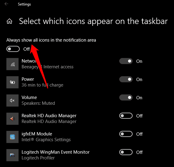 صورة لـ كيفية إصلاح علبة النظام أو الأيقونات المفقودة في Windows 10 | 1MTYVMNgyVhjhz94xVJz9Ew-DzTechs