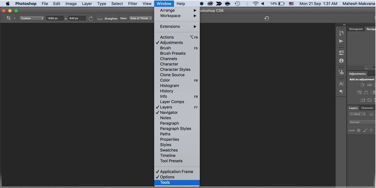 صورة لـ كيفية إعادة تعيين مظهر Adobe Photoshop إلى الوضع الافتراضي | enable_tools_photoshop-y9Jruigs