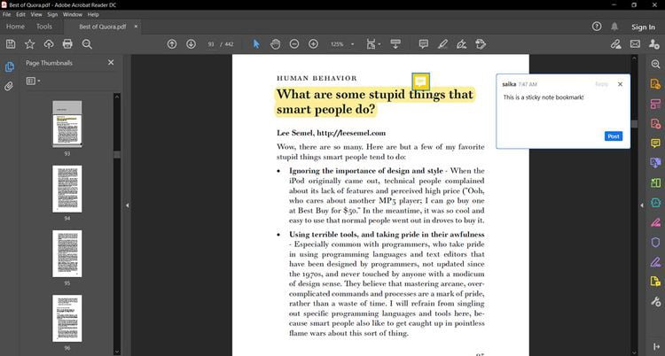 صورة لـ كيفية وضع إشارة مرجعية على الصفحات في مستند PDF في Adobe Reader | 1TQJ7wEcOl8IRwGIpIaLWkA-DzTechs