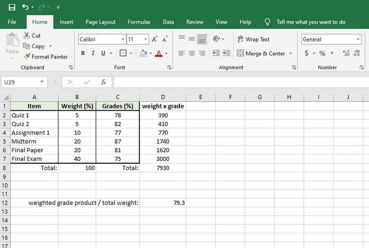 صورة لـ كيفية حساب المتوسط المرجح في Excel | 1CvxfeNIp-t_8pSCSVzk4sg-DzTechs