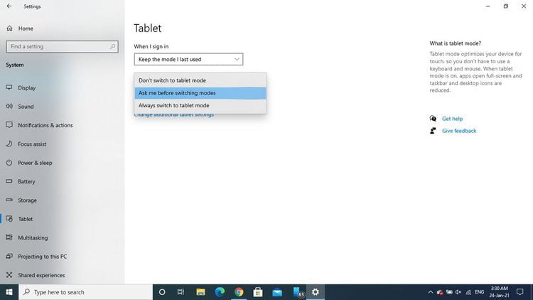 صورة لـ كيفية إيقاف تشغيل الوضع اللوحي في Windows 10 | 1WJDB4viI4QTo0u2Xi9J_Fg-DzTechs