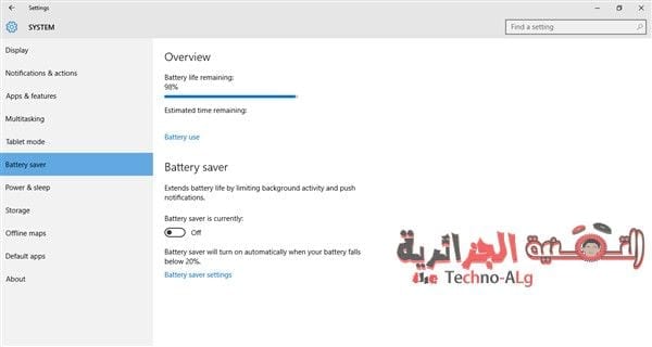 صورة لـ اعدادات البطارية والطاقة علي Windows 10 للوصول بالبطارية للعمل لفترات اطول وبشكل اكثر فاعلية | 555555552B25286002Bx2B3202529-DzTechs