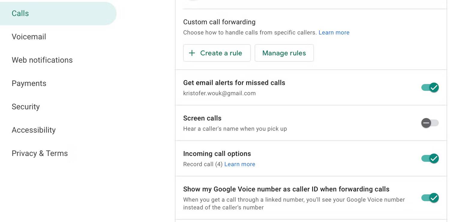 صورة لـ كيفية تسجيل المكالمات الهاتفية والمحادثات على الـ iPhone | google-voice-call-recording-settings