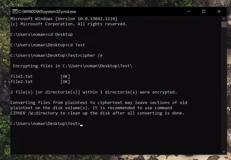 صورة لـ كيفية استخدام موجه أوامر Windows لتشفير الملفات | 1J2H9FINooW6XdLedMh7jLg-DzTechs