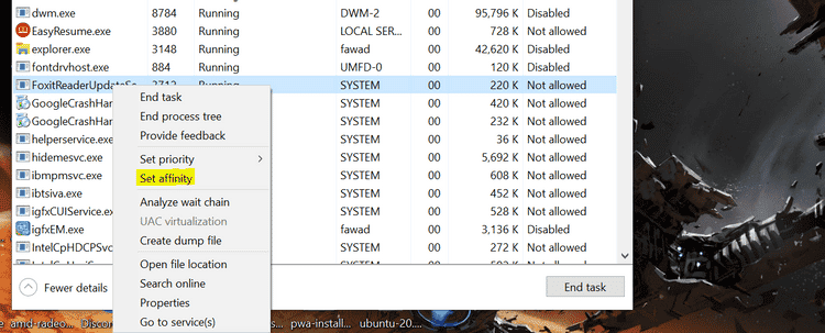 صورة لـ كيفية تخصيص نوى وحدة المعالجة المركزية يدويًا لتطبيق ما على Windows 10 | 1N9g-RoZUSINv9IOCFP-9Dg-DzTechs