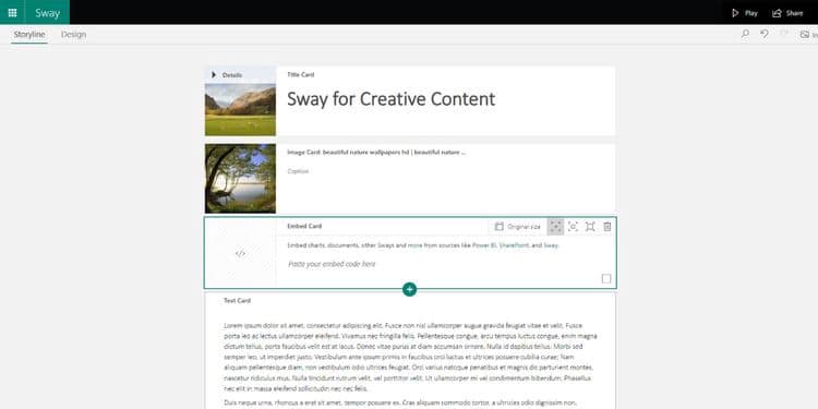 صورة لـ أفضل ميزات Microsoft Sway لإنشاء تقارير وعروض تقديمية تفاعلية | 1mbhvAheVNA8iwwsuEdVMuQ-DzTechs