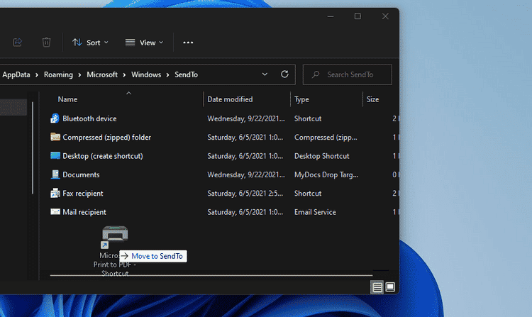 صورة لـ كيفية إضافة اختصارات جديدة إلى قائمة “إرسال إلى” في Windows 11 | 1FV-n6vOparKjnHg7sWmF1g-DzTechs