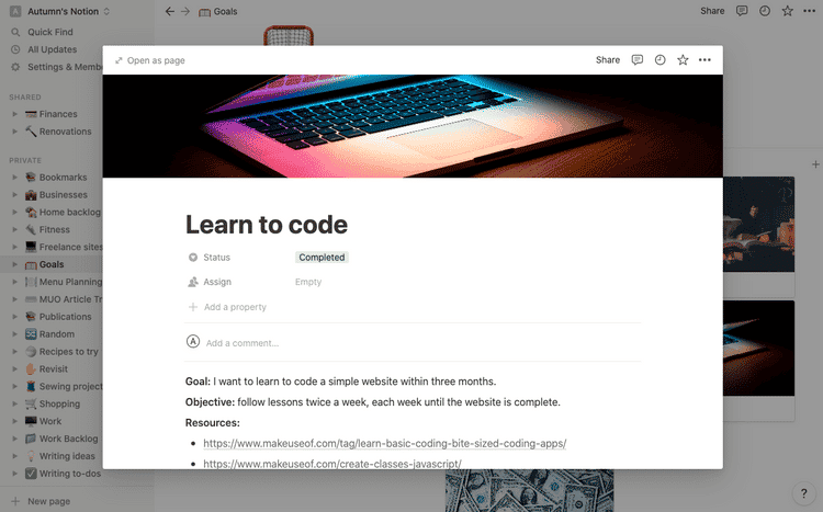 صورة لـ كيفية تحديد وتتبع أهدافك باستخدام Notion | 1lPNvxrbbUVL-HdphuzAjhw-DzTechs