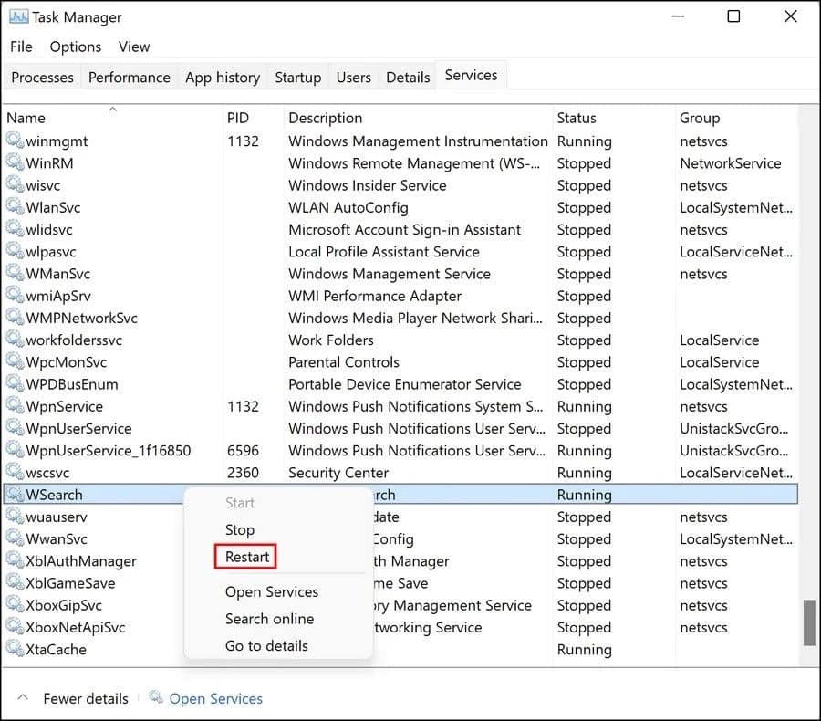 صورة لـ كيفية إصلاح خطأ “تم إيقاف الفهرسة مُؤقتًا” على Windows 11 | 1ORTcilWup9nWZe54Ce8p7Q-DzTechs