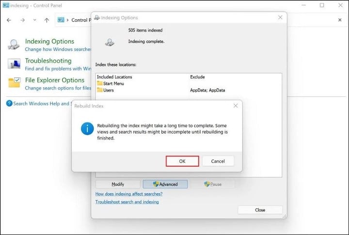 صورة لـ كيفية إصلاح خطأ “تم إيقاف الفهرسة مُؤقتًا” على Windows 11 | 1jV8OEeYNxsy3eTKKHfJ8TQ-DzTechs