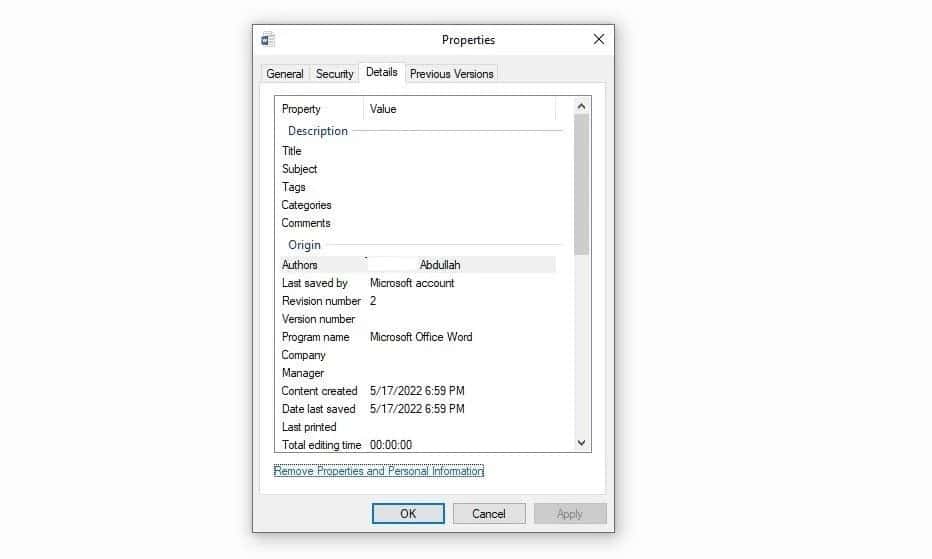 صورة لـ كيفية إزالة معلوماتك الشخصية من البيانات الوصفية للملف على Windows | 1apQCEk2U9DYB_ndQjS6Ekg-DzTechs