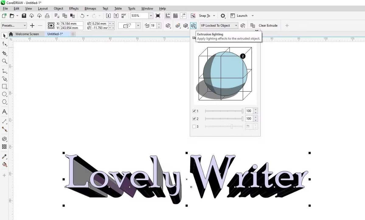 صورة لـ كيفية إنشاء نص ثلاثي الأبعاد في CorelDRAW | 1BTOKBNox41GOro-au1Mw_Q-DzTechs