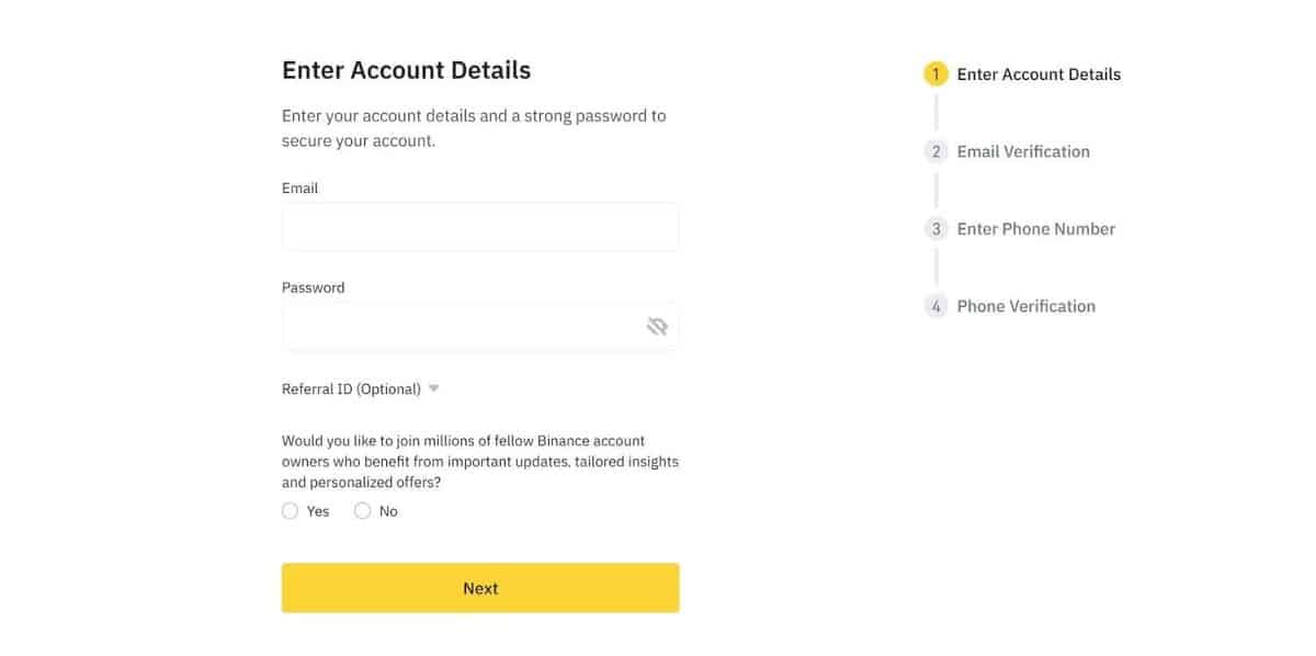 صورة لـ كيفية إنشاء حساب على Binance: دليل خطوة بخطوة | 1Sxy237xeWLuB_fTqgpAuJw-DzTechs
