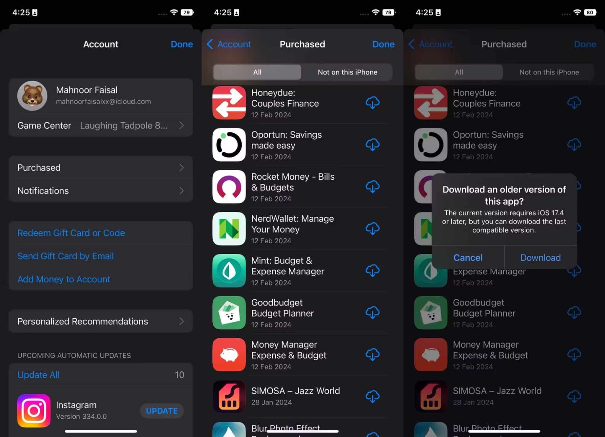 صورة لـ طرق تثبيت الإصدارات القديمة من التطبيقات على الـ iPhone القديم | 11app-store-account-page-on-iphone-scaled