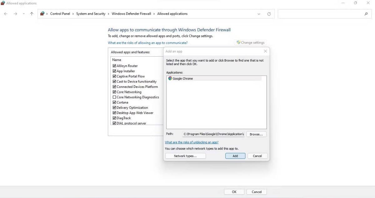 صورة لـ خطأ “السماح لـ Chrome بالوصول إلى الشبكة في إعدادات جدار الحماية أو مكافحة الفيروسات” على Windows | 17s3E82dPx0a66gDXxmAs3Q-DzTechs