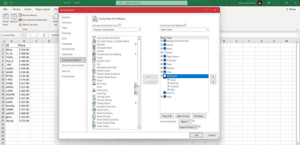 صورة لـ كيفية إظهار علامة تبويب المطور المخفية في Excel | 1kkFSNZwLTJVoH3V2mpy0UA-DzTechs