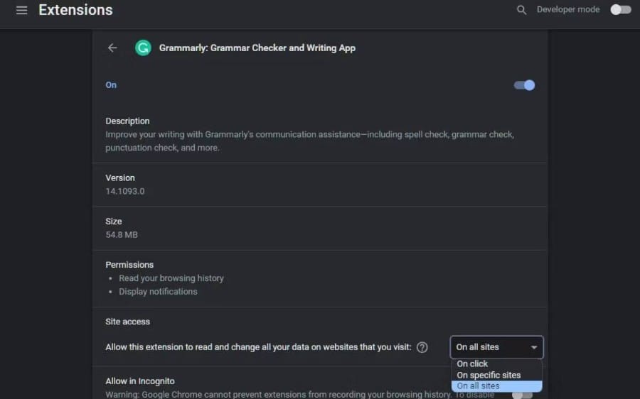 صورة لـ كيفية تغيير أذونات أي إضافة على Chrome | 1MPV9W8vgaXhQD8hXo1EjIQ-DzTechs