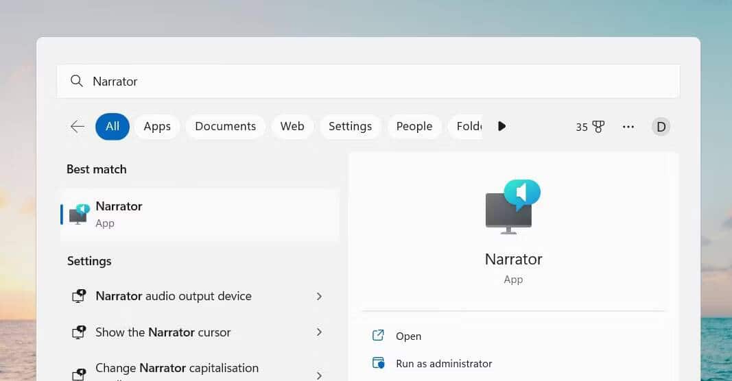 صورة لـ كيفية بدء تشغيل الراوي في Windows 11 | 1aMGAFf92IGCm6moNBkP-tg-DzTechs